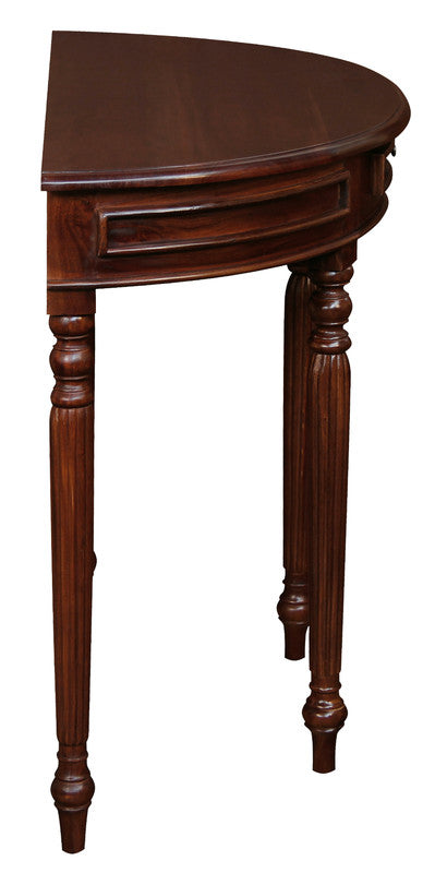 Huntley Turn Leg Half Round Sofa Table (Mahogany) - Cosy Abode