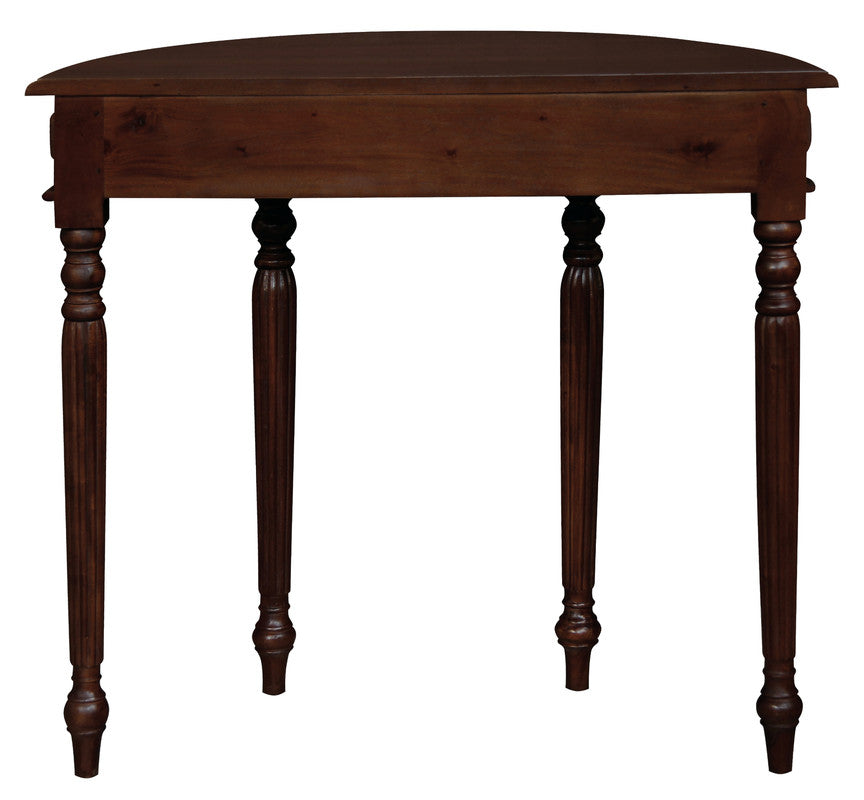 Huntley Turn Leg Half Round Sofa Table (Mahogany) - Cosy Abode