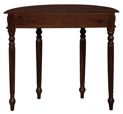 Huntley Turn Leg Half Round Sofa Table (Mahogany) - Cosy Abode