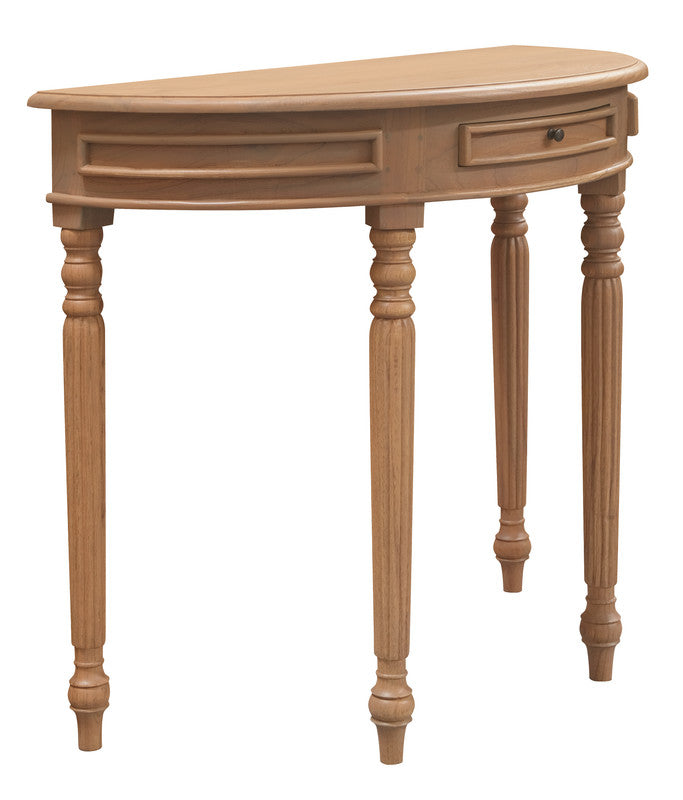 Huntley Turn Leg Half Round Sofa Table (Natural) - Cosy Abode