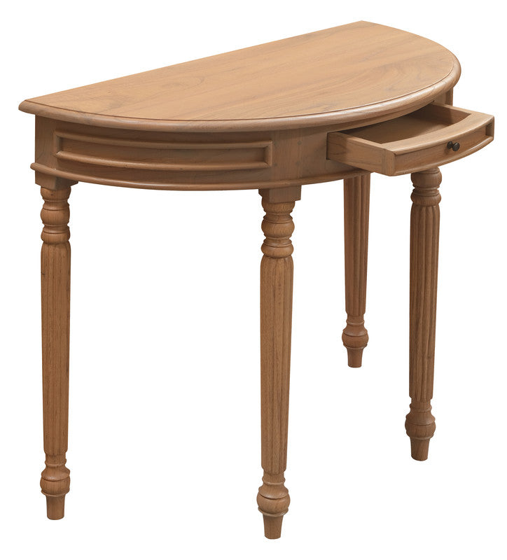 Huntley Turn Leg Half Round Sofa Table (Natural) - Cosy Abode