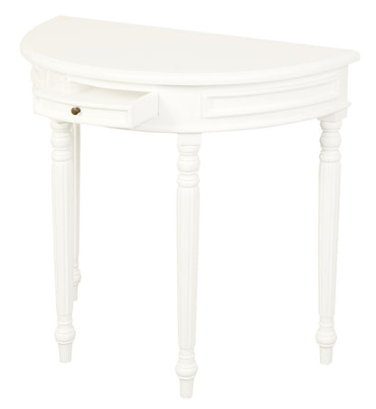 Turn Leg Half Round Sofa Table (White) - Cosy Abode