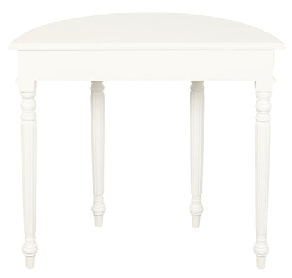 Turn Leg Half Round Sofa Table (White) - Cosy Abode