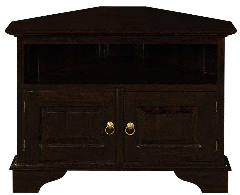 Tasmania 2 Door Corner TV Stand (Chocolate) - Cosy Abode