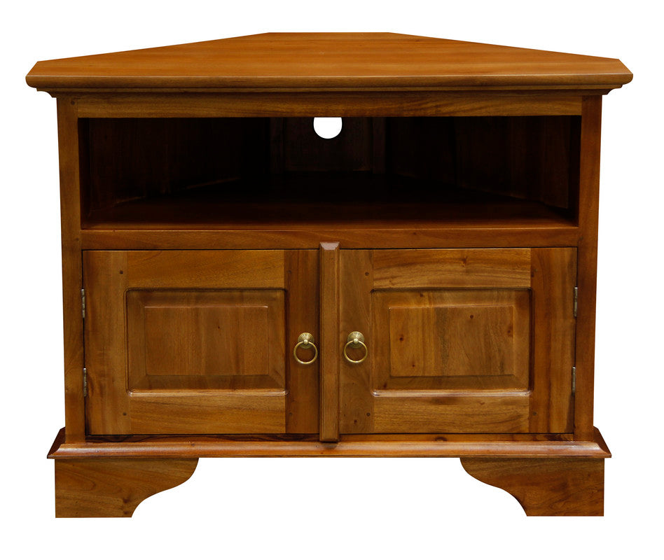 Tasmania 2 Door Corner TV Stand (Light Pecan) - Cosy Abode