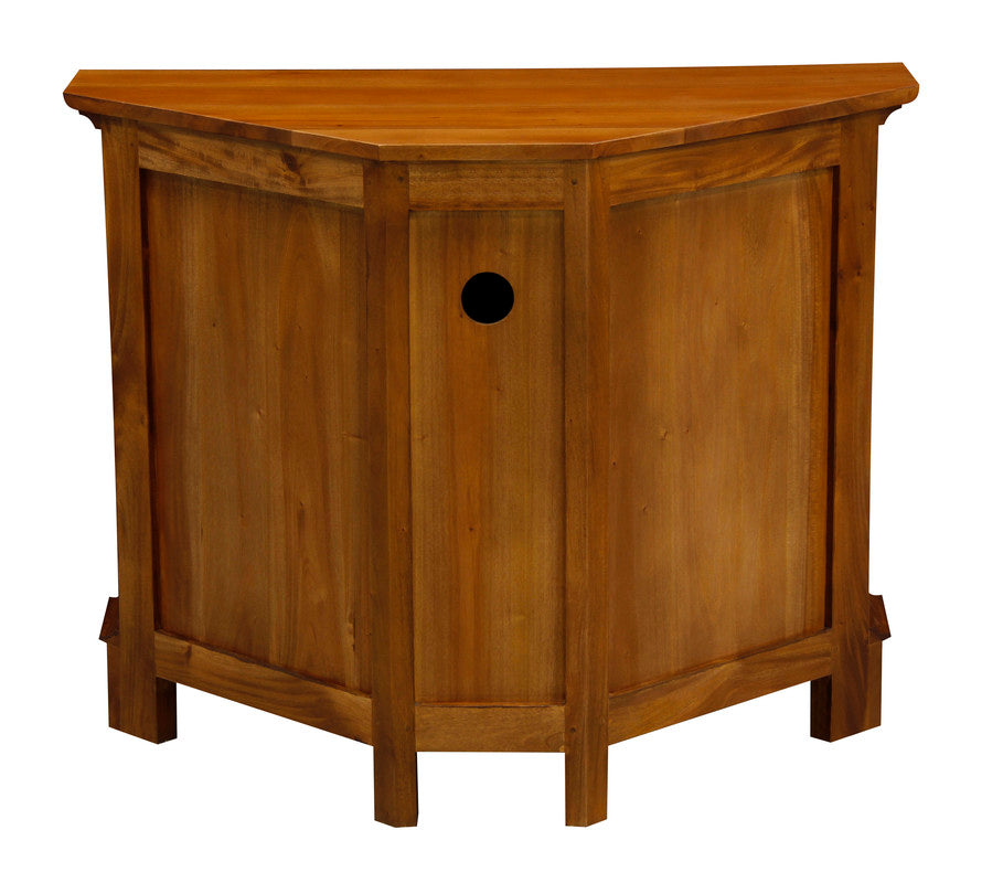 Tasmania 2 Door Corner TV Stand (Light Pecan) - Cosy Abode