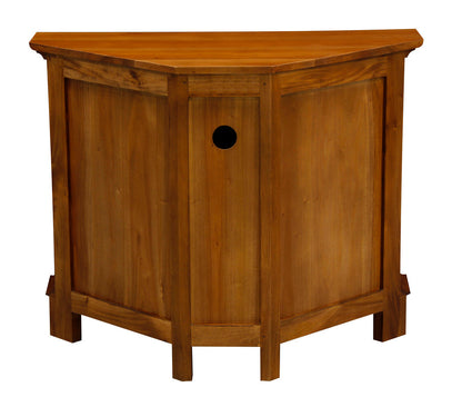 Tasmania 2 Door Corner TV Stand (Light Pecan) - Cosy Abode