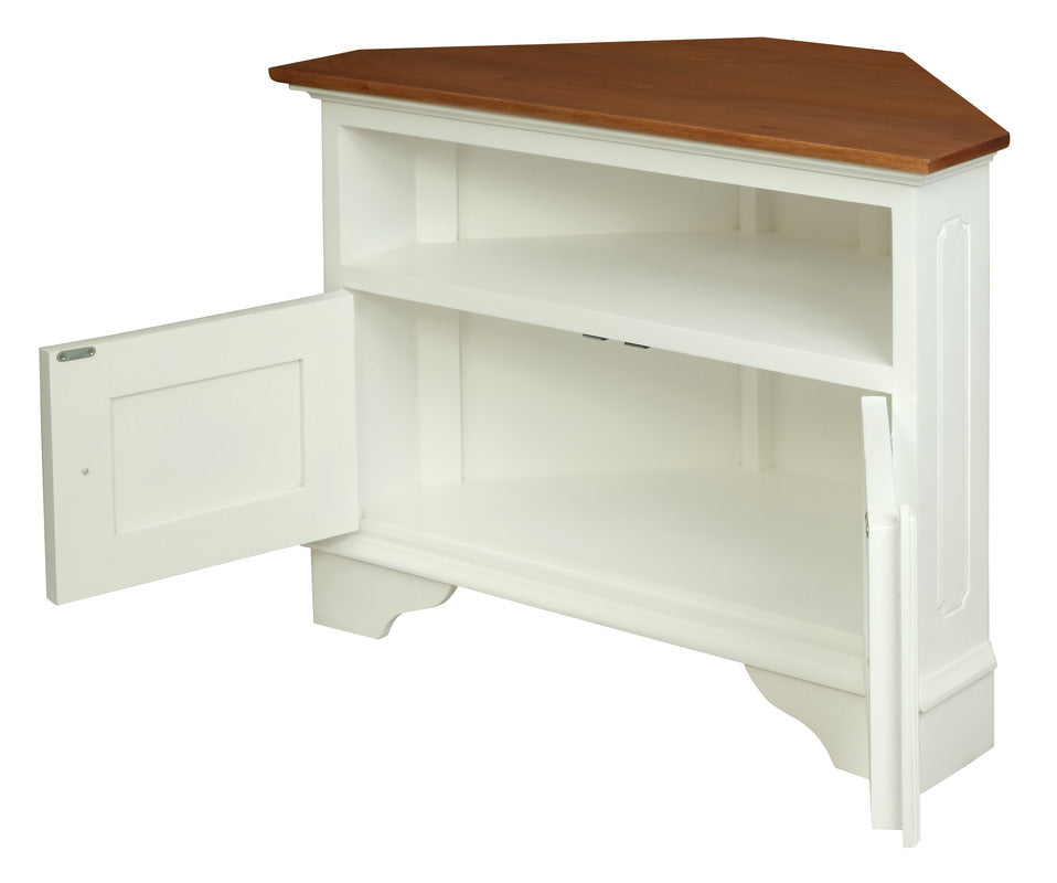 Tasmania 2 Door Corner TV Stand (White Caramel) - Cosy Abode