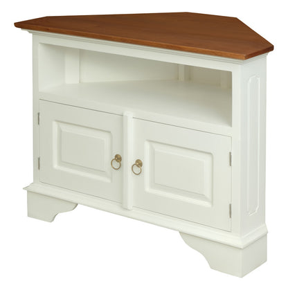 Tasmania 2 Door Corner TV Stand (White Caramel) - Cosy Abode