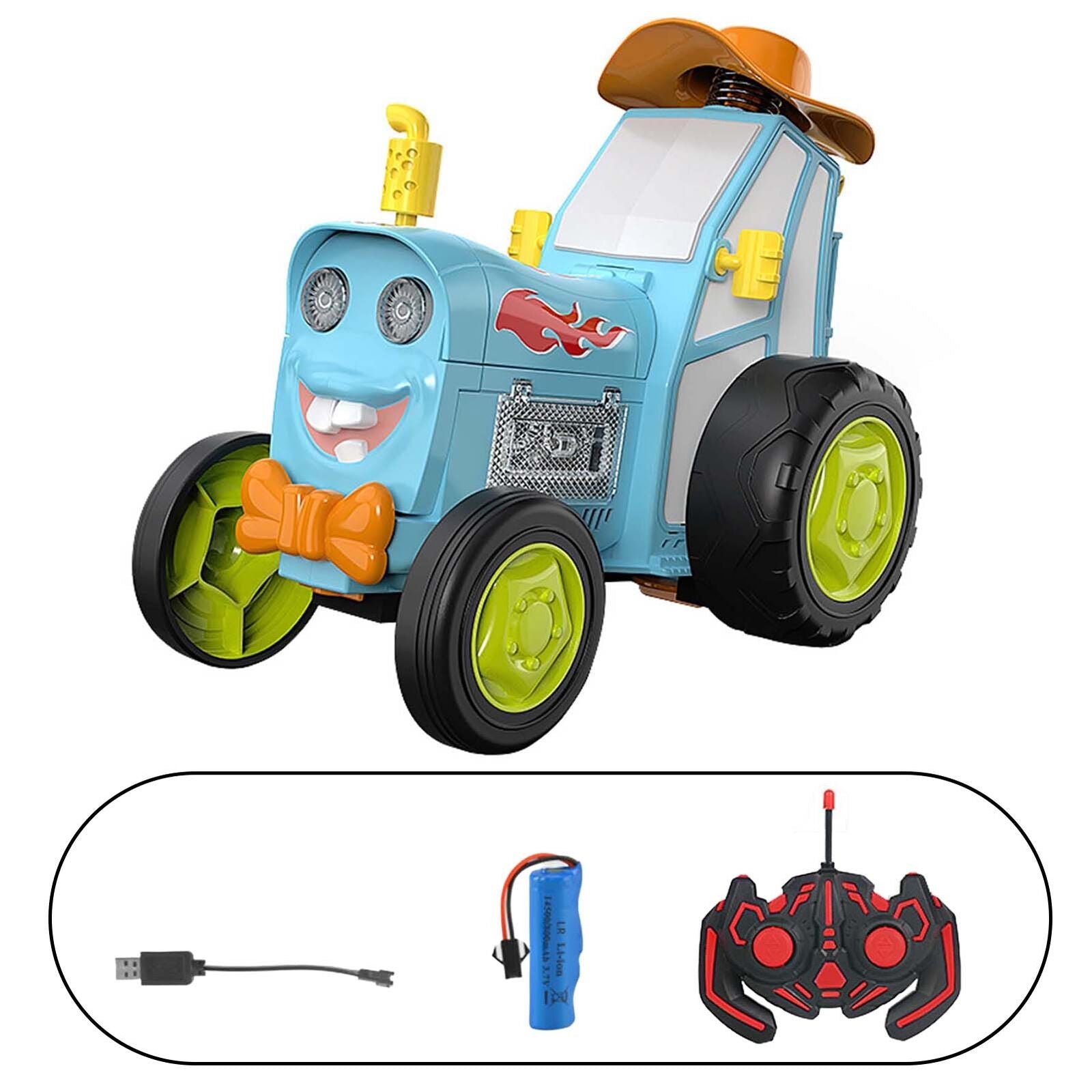 Blue 360 Rotating Crazy Jumping Car with Light Music Remote Control RC Stunt Car AU - Cosy Abode