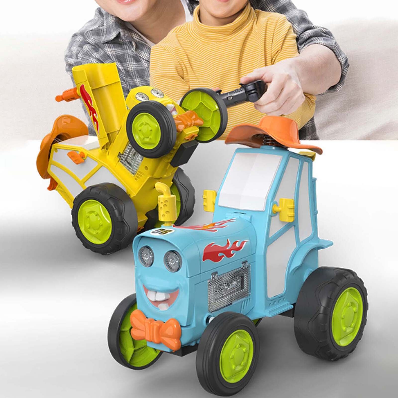Blue 360 Rotating Crazy Jumping Car with Light Music Remote Control RC Stunt Car AU - Cosy Abode