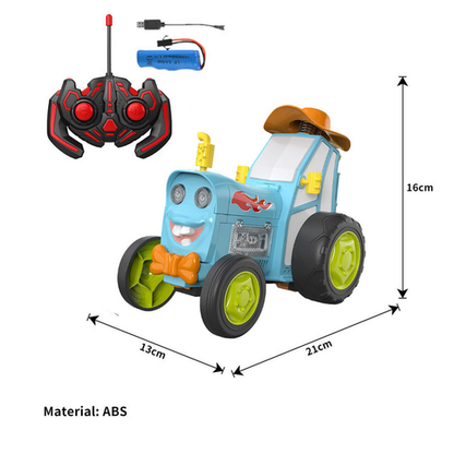 Blue 360 Rotating Crazy Jumping Car with Light Music Remote Control RC Stunt Car AU - Cosy Abode
