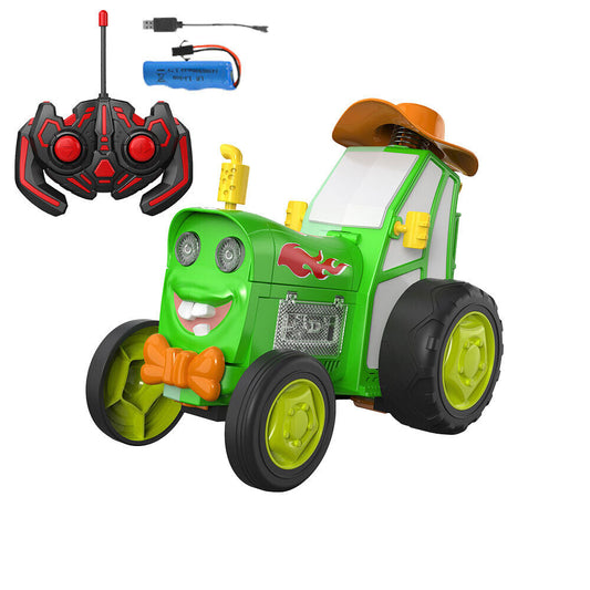 Green 360 Rotating Crazy Jumping Car with Light Music Remote Control RC Stunt Car AU - Cosy Abode