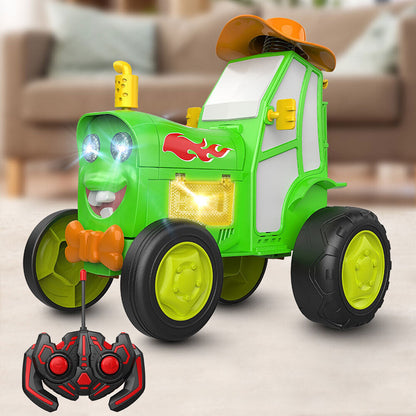 Green 360 Rotating Crazy Jumping Car with Light Music Remote Control RC Stunt Car AU - Cosy Abode