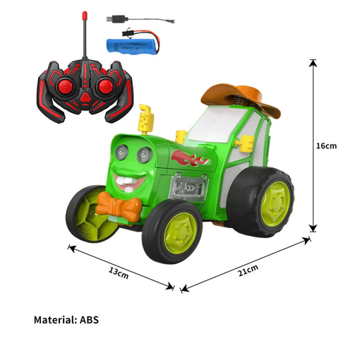 Green 360 Rotating Crazy Jumping Car with Light Music Remote Control RC Stunt Car AU - Cosy Abode