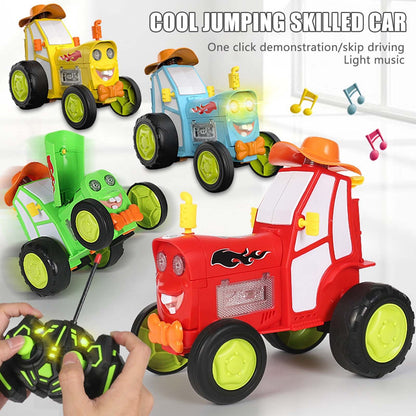 Red 360 Rotating Crazy Jumping Car with Light Music Remote Control RC Stunt Car AU - Cosy Abode