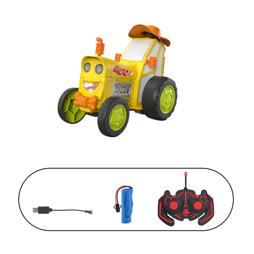 Yellow 360 Rotating Crazy Jumping Car with Light Music Remote Control RC Stunt Car AU - Cosy Abode