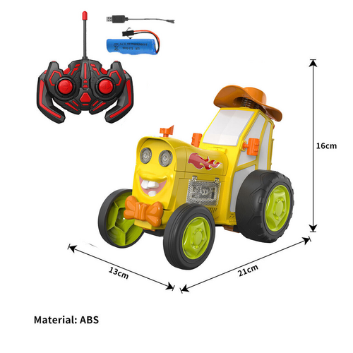 Yellow 360 Rotating Crazy Jumping Car with Light Music Remote Control RC Stunt Car AU - Cosy Abode