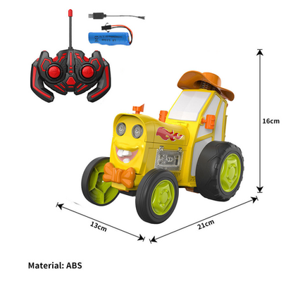 Yellow 360 Rotating Crazy Jumping Car with Light Music Remote Control RC Stunt Car AU - Cosy Abode
