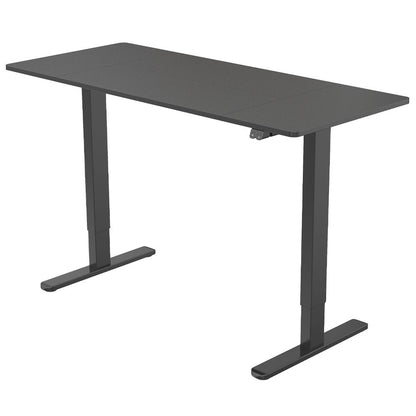 Fortia Sit To Stand Up Standing Desk, 140x60cm, 72-118cm Electric Height Adjustable, 70kg Rated Black/Black Frame - Cosy Abode