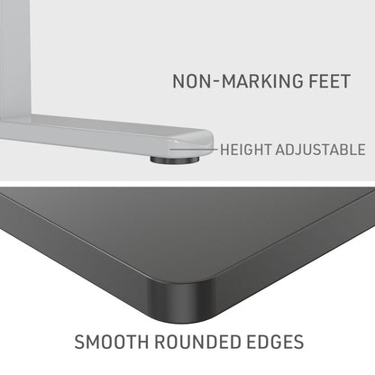 Fortia Sit To Stand Up Standing Desk, 140x60cm, 72-118cm Electric Height Adjustable, 70kg Load, Black/Silver Frame - Cosy Abode