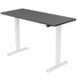 FORTIA Sit Stand Standing Desk, 120x60cm, 72-118cm Height Adjustable, 70kg Load, Black style/White Frame - Cosy Abode