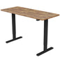 FORTIA Sit Stand Standing Desk, 120x60cm, 72-118cm Height Adjustable, 70kg Load, Oak style/Black Frame - Cosy Abode