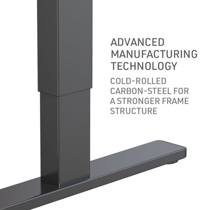 FORTIA Sit Stand Standing Desk, 120x60cm, 72-118cm Height Adjustable, 70kg Load, Oak style/Black Frame - Cosy Abode