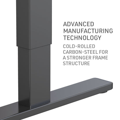 Fortia Sit To Stand Up Standing Desk, 120x60cm, 72-118cm Electric Height Adjustable, 70kg Load, Walnut Style/Black Frame - Cosy Abode