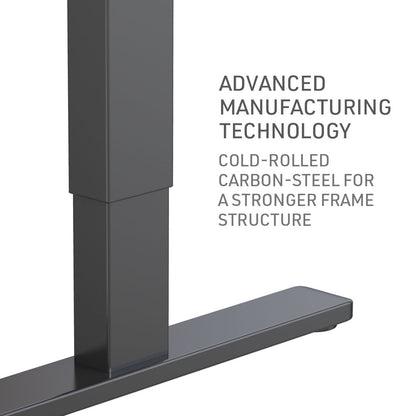 Fortia Sit To Stand Up Standing Desk, 120x60cm, 72-118cm Electric Height Adjustable, 70kg Load, White Oak Style/Black Frame - Cosy Abode