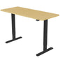 Fortia Sit To Stand Up Standing Desk, 140x60cm, 72-118cm Electric Height Adjustable, 70kg Load, White Oak Style/Black Frame - Cosy Abode
