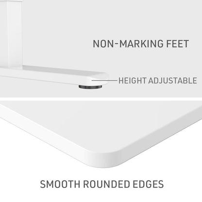 Fortia Sit To Stand Up Standing Desk, 120x60cm, 72-118cm Electric Height Adjustable, 70kg Load, Light Oak Style/White Frame - Cosy Abode