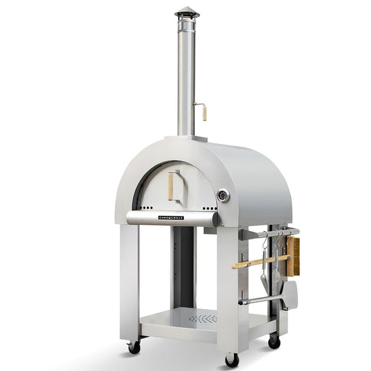 EuroGrille Portable Outdoor Pizza Oven - Stainless Steel Charcoal Fired - Cosy Abode