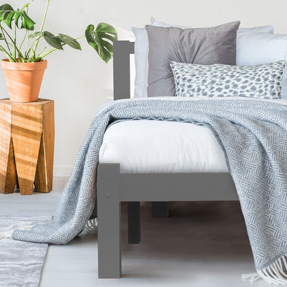 Kingston Slumber King Single Wooden Timber Bed Frame, Grey - Cosy Abode
