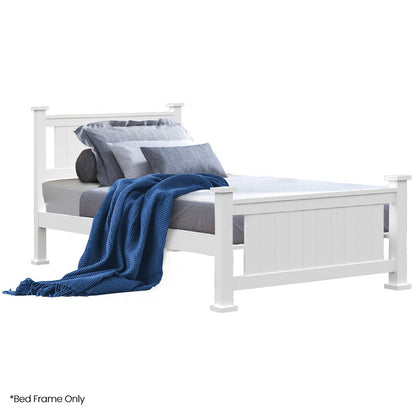 KINGSTON SLUMBER King Single Wooden Timber Bed Frame, White - Cosy Abode