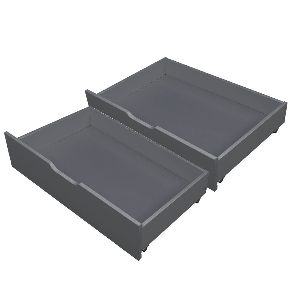 KINGSTON SLUMBER Trundle Under Bed Storage Drawers, 2 Pieces, Grey - Cosy Abode