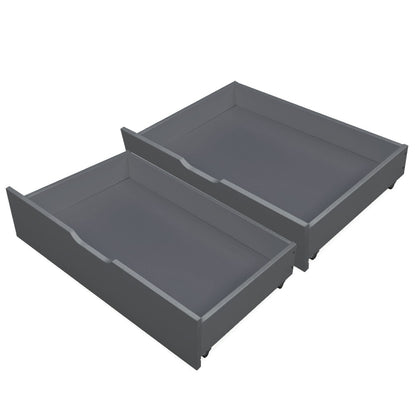 KINGSTON SLUMBER Trundle Under Bed Storage Drawers, 2 Pieces, Grey - Cosy Abode