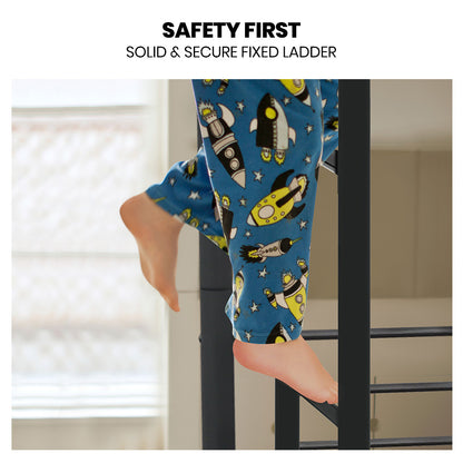 Kingston Slumber 2in1 Single Metal Bunk Bed Frame- Dark Matte Grey - Cosy Abode