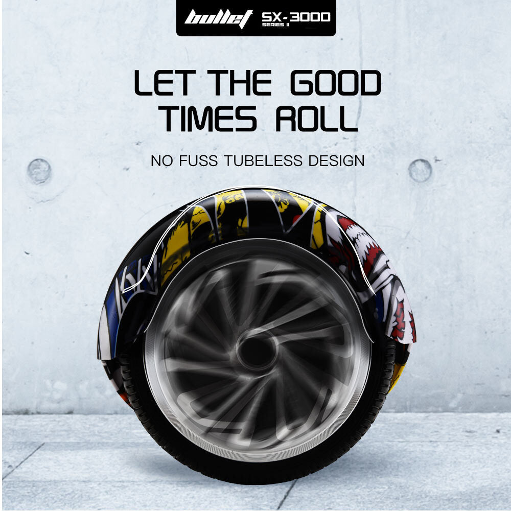 BULLET Electric Hoverboard Scooter 6.5 Inch Wheels, Colour LED Lighting, Carry Bag, Gen III Hiphop design - Cosy Abode
