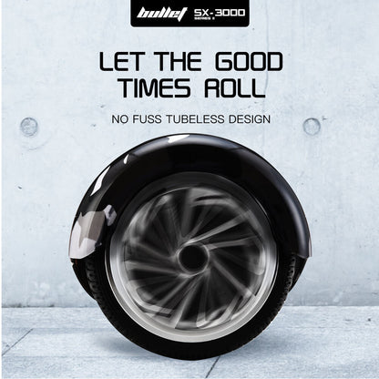 BULLET Electric Hoverboard Scooter 6.5 Inch Wheels, Colour LED Lighting, Carry Bag, Gen III Camo Grey - Cosy Abode