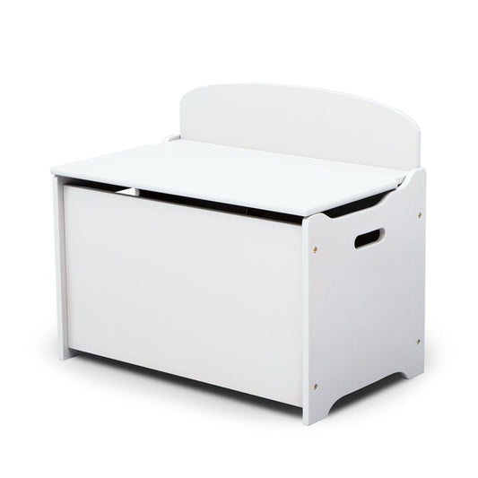 DELTA CHILDREN Deluxe Toy Box Kids Furniture Chest Bedroom Wooden Storage White - Cosy Abode