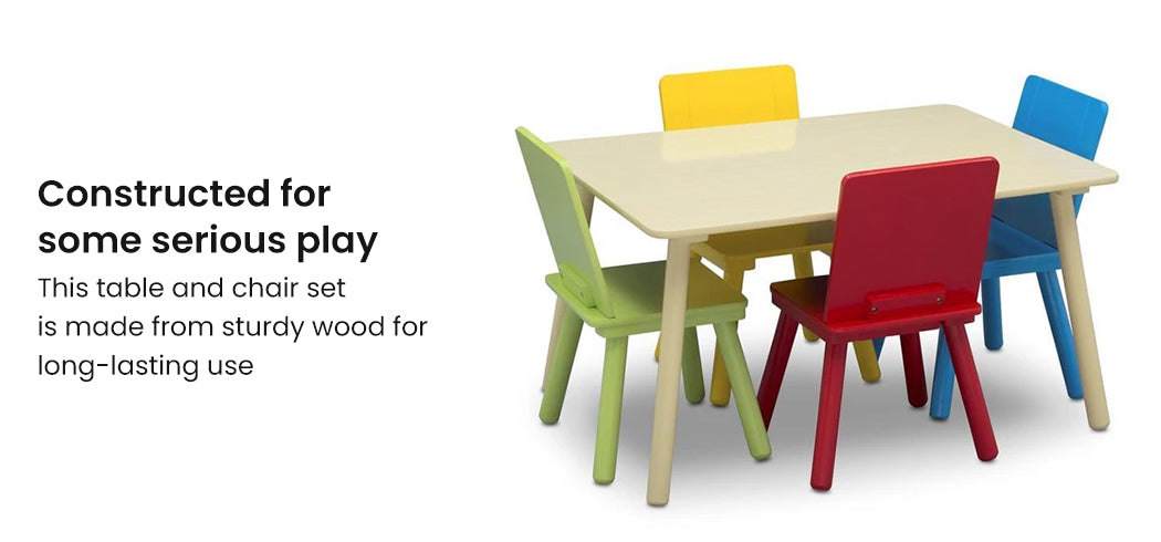 DELTA CHILDREN Kids Premium Table and Chairs Play Furniture Set Wooden Wood - Cosy Abode