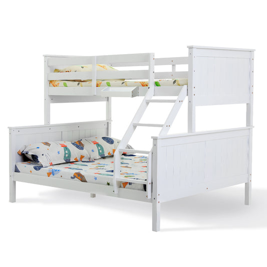 KINGSTON SLUMBER Bunk Bed Frame Modular Single White Wood Kids Double Deck Twin - Cosy Abode