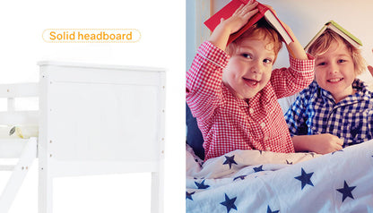 KINGSTON SLUMBER Bunk Bed Frame Modular Single White Wood Kids Double Deck Twin - Cosy Abode
