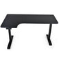 FORTIA L-Shape Standing Desk, 1450W x 850D x 600D, Dual Motor, 80kg Load, Sit to Stand Up Electric Height Adjustable, Left-Hand Sided, Black/Black Frame - Cosy Abode