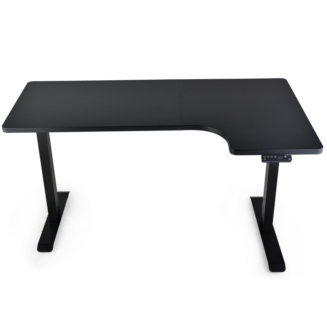 Fortia L Shaped Sit To Stand Up Corner Standing Desk, 72-120cm, Dual Motor, Adjustable Height Electric, 80kg Load, Right-Hand Sided, Black - Cosy Abode
