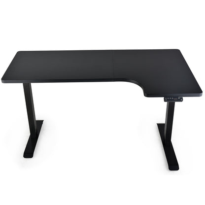 Fortia L Shaped Sit To Stand Up Corner Standing Desk, 72-120cm, Dual Motor, Adjustable Height Electric, 80kg Load, Right-Hand Sided, Black - Cosy Abode