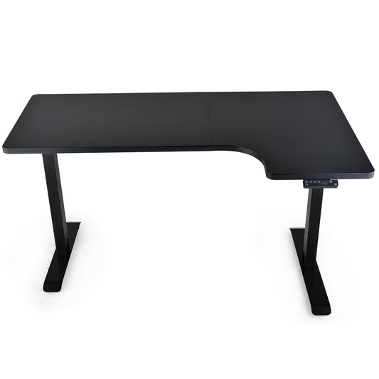 Fortia L Shaped Sit To Stand Up Corner Standing Desk, 72-120cm, Dual Motor, Adjustable Height Electric, 80kg Load, Right-Hand Sided, Black - Cosy Abode