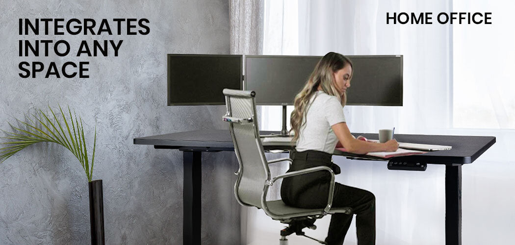 Fortia L Shaped Sit To Stand Up Corner Standing Desk, 72-120cm, Dual Motor, Adjustable Height Electric, 80kg Load, Right-Hand Sided, Black - Cosy Abode