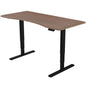 Fortia Sit To Stand Up Standing Desk, 160x75cm, 62-128cm Electric Height Adjustable, Dual Motor, 120kg Load, Arched, Walnut Style/Black Frame - Cosy Abode